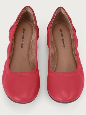 Amazon Essentials Red Women's Slip-On Ballet Flats